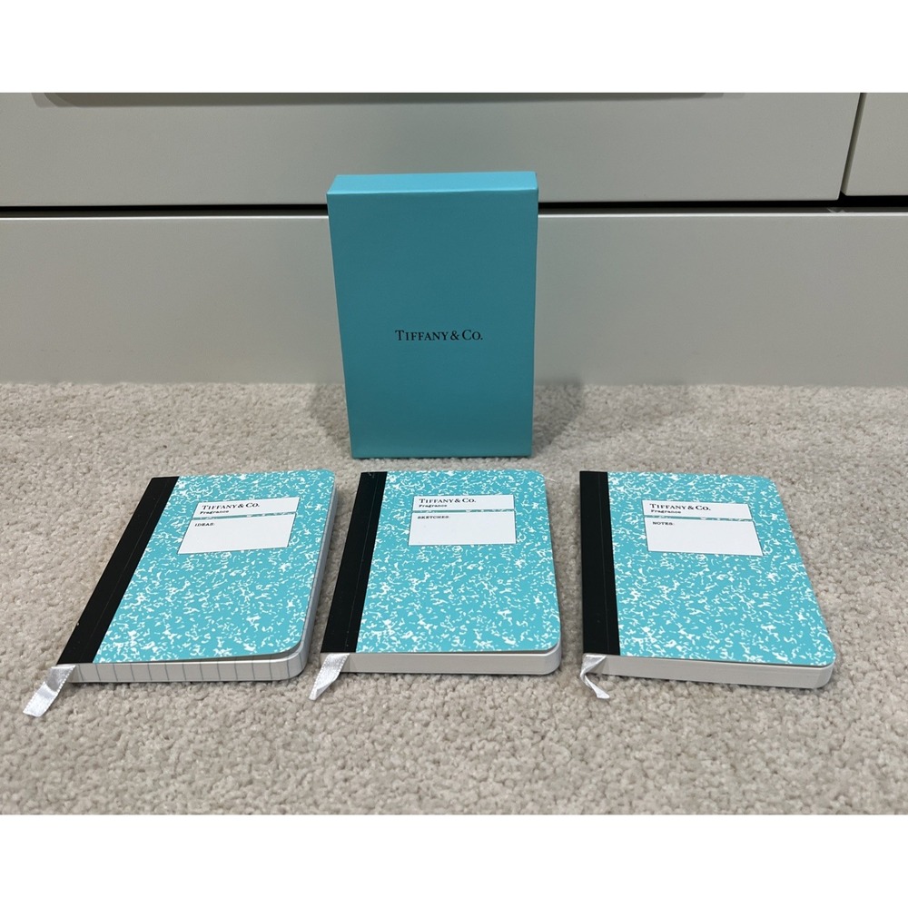Tiffany & Co. Mini Notebook Set of‎ 3 Case Limited Edition Promo Gift Teal Blue
